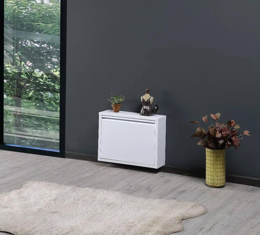 [152.001.117N] Metal Ayakkabılık 1'li (RAL 9003 Beyaz, Straforsuz)