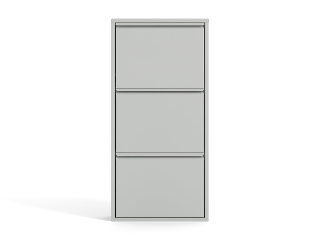 Metal Shoe Storage Cabinet 3 Flip Drawers