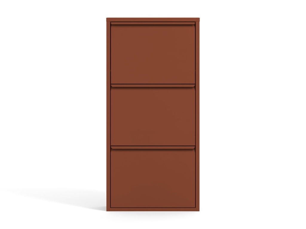 Metal Shoe Storage Cabinet 3 Flip Drawers
