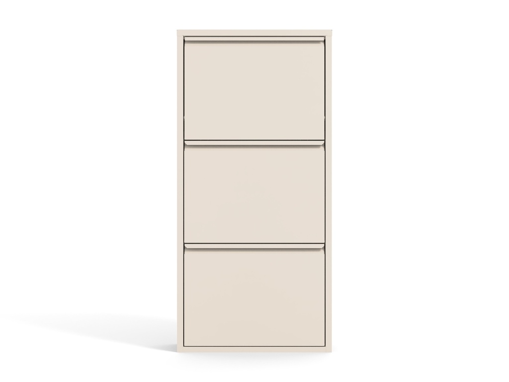 Metal Shoe Storage Cabinet 3 Flip Drawers