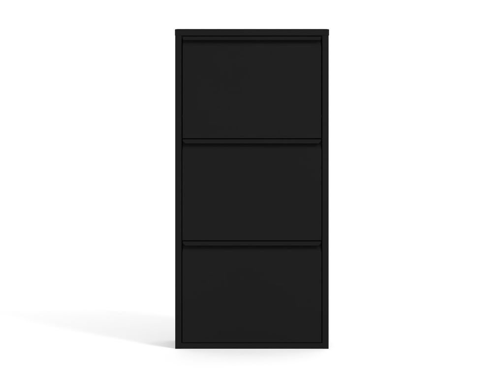 Metal Shoe Storage Cabinet 3 Flip Drawers