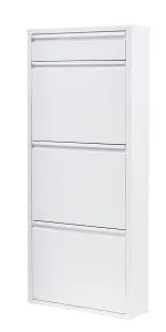 Metal Shoe Storage Cabinet 3+1 Flip Drawers