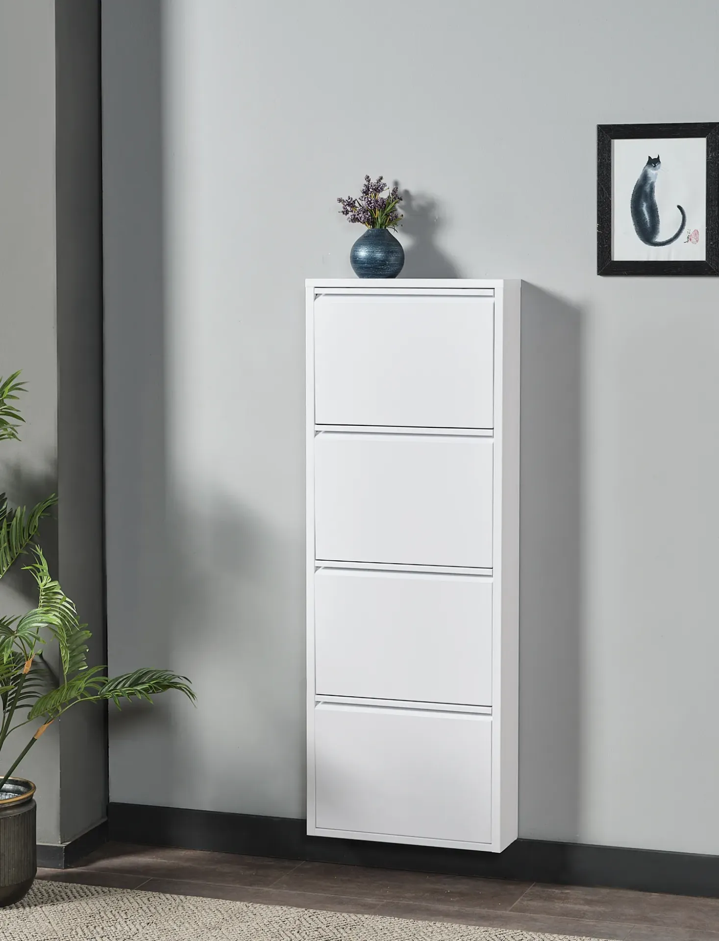 [152.001.417N] Metal Ayakkabılık 4'lü (RAL 9003 Beyaz, Straforsuz)